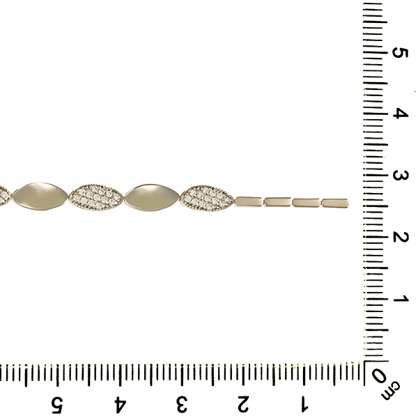 Armband, 14K, Weißgold, Zirkonia