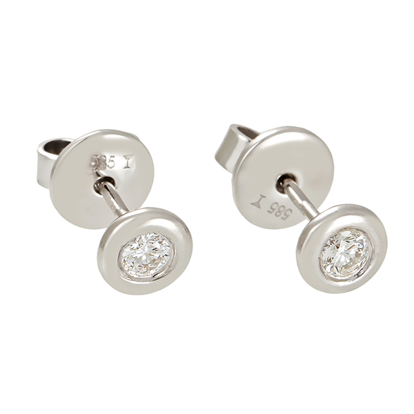 Ohrstecker, 14K, Weißgold, Brillanten