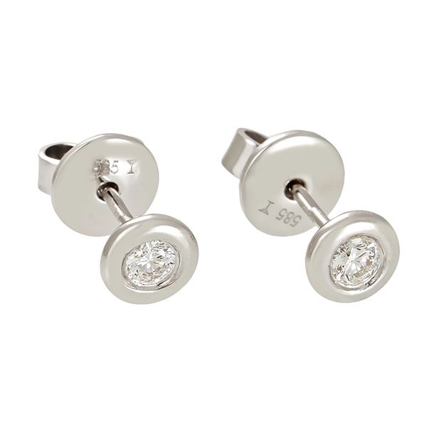 Ohrstecker, 14K, Weißgold, Brillanten