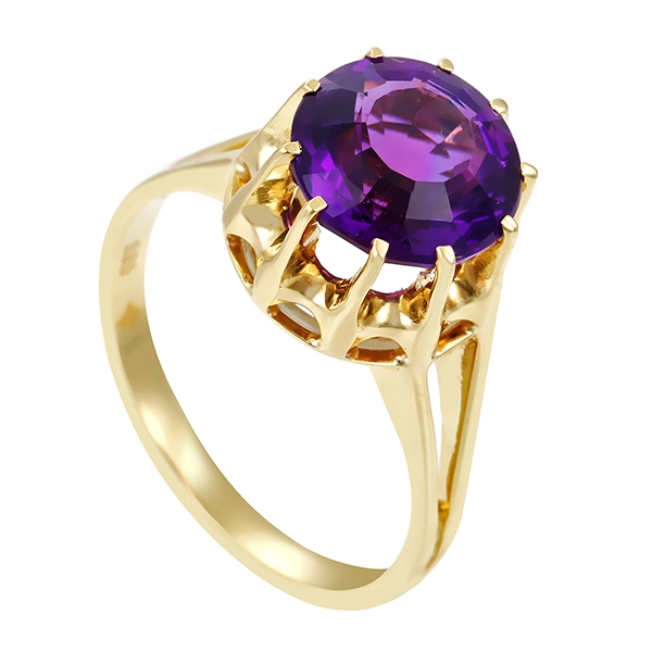 Ring, 14K, Gelbgold, Amethyst