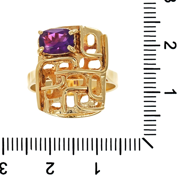 Ring, 14K, Gelbgold, 1 Amethyst