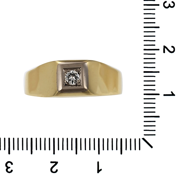 Diamantring, 14K, Gelb-/Weißgold, Brillant 0,10 ct