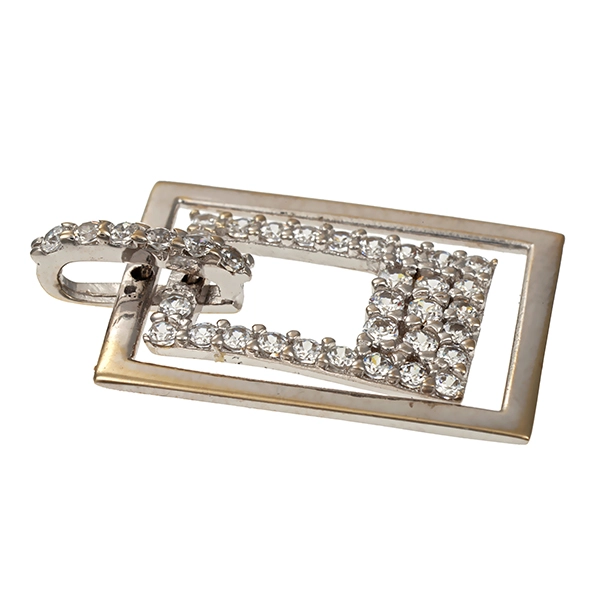 Anhänger, 18K, Weißgold, Zirkonia
