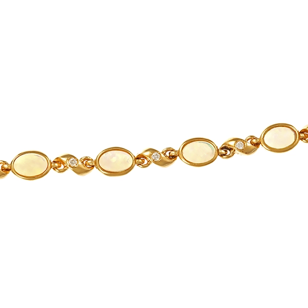 Armband, 18K, Gelbgold, Opale, Brillanten