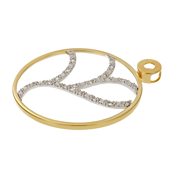 Anhänger, 14K, Gelb-/Weißgold, Brillanten