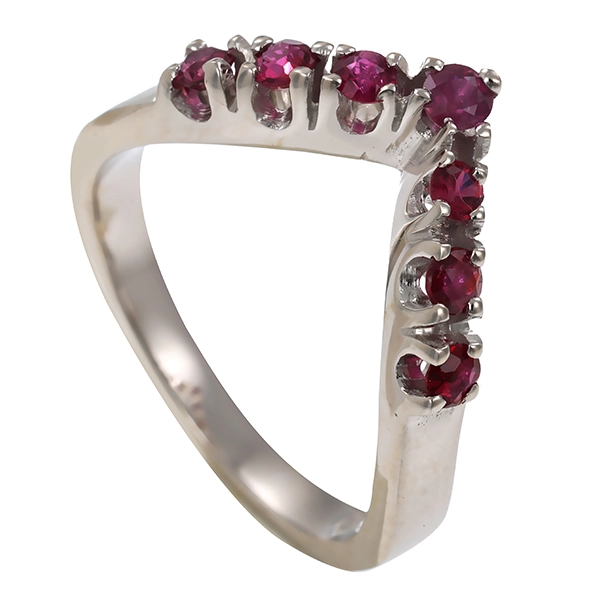 Ring, 14K, Weißgold, Rubin