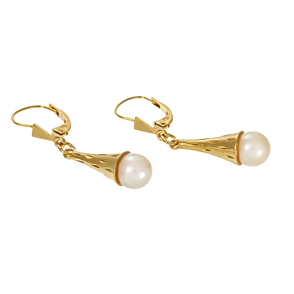 Ohrhänger, 14K, Gelbgold, Perlen