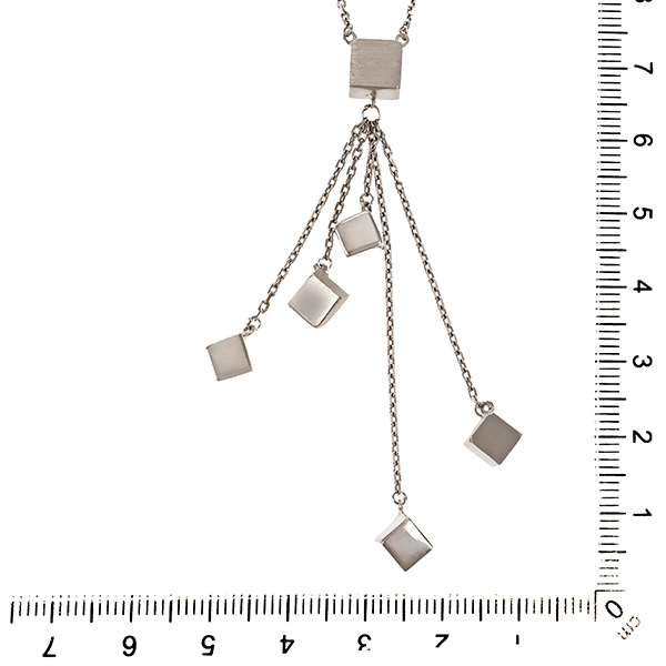 Collier, 18K, Weißgold, Würfel