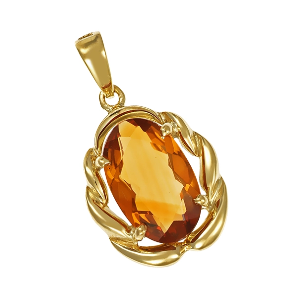 Anhänger, 14K, Gelbgold, Citrin