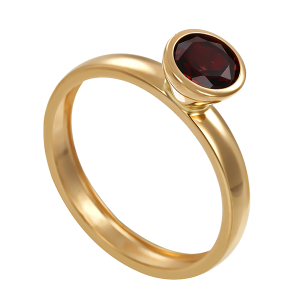 Ring, 14K, Gelbgold, Granat