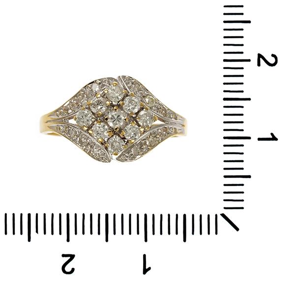 Diamantring, 14K, Gelb-/Weißgold, Diamanten, Brillanten