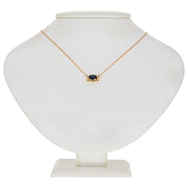 Collier, 18K, Gelbgold, Saphir, Brillanten, Anker-