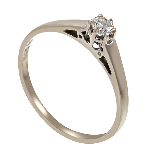 Ring, 14K, Weißgold, Brillant