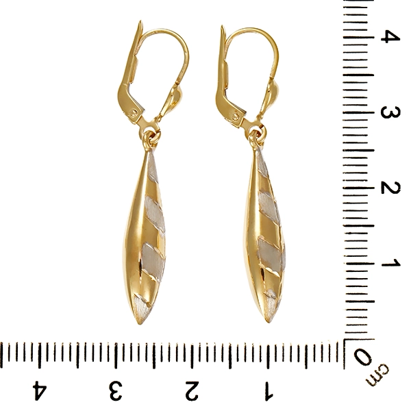 Ohrhänger, 8K, Gelb-/Weißgold