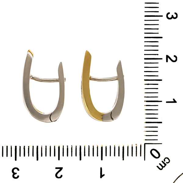 Creolen, 14K, Gelb-/Weißgold, Brillant