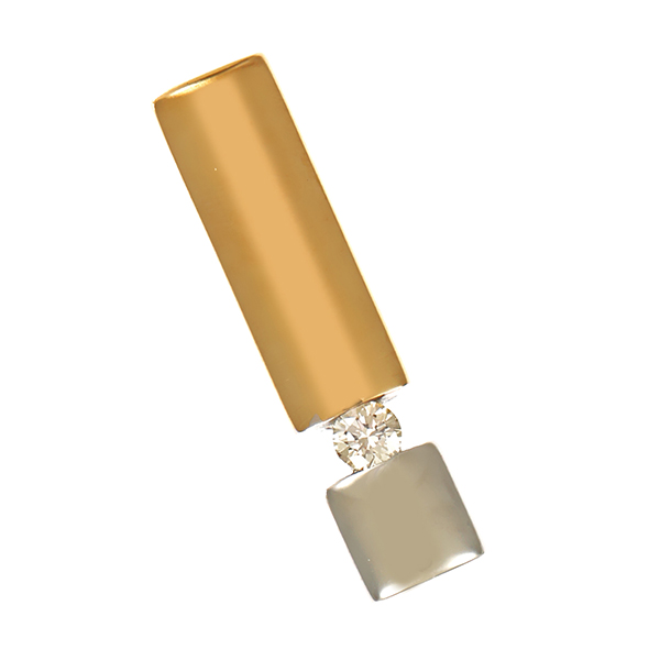 Anhänger, 14K, Gelb-/Weißgold, Brillant