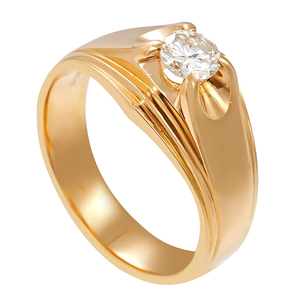 Diamantring, 18K, Gelbgold, Brillant 0,32 ct