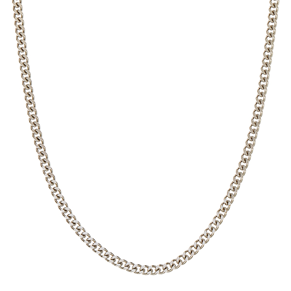 Collierkette, 14K, Weißgold, Panzer-