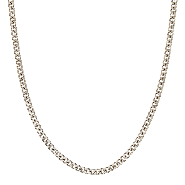 Collierkette, 14K, Weißgold, Panzer-