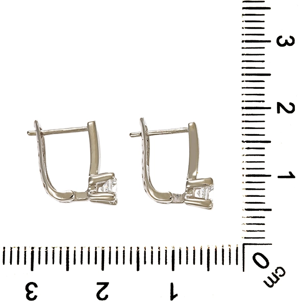Steckhänger, 14K, Weißgold, Zirkonia