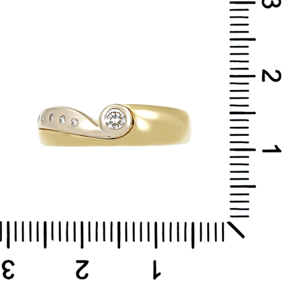 Diamantring, 14K, Gelbgold, Brillanten