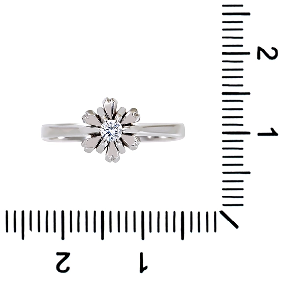 Diamantring, 18K, Weißgold, Brillant, 0,06 ct