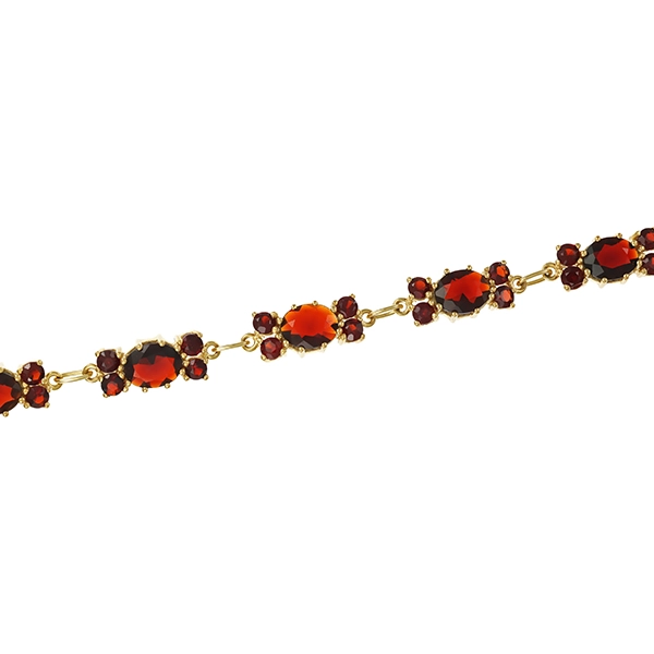Armband, 8K, Gelbgold, Granat