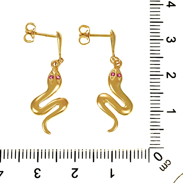 Steckhänger, 8K, Gelbgold, Rubine