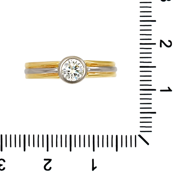 Diamantring, 14K, Gelb-/Weißgold, Brillant 0,40 ct