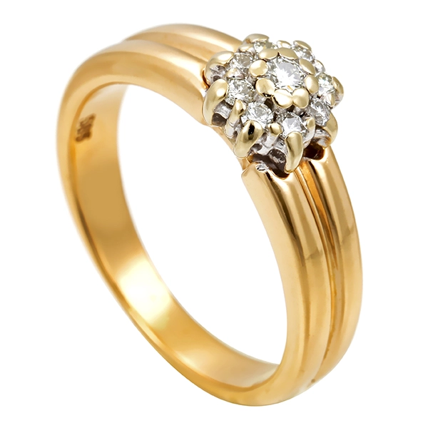 Diamantring, 14K, Gelbgold, Brillanten 0,10 ct