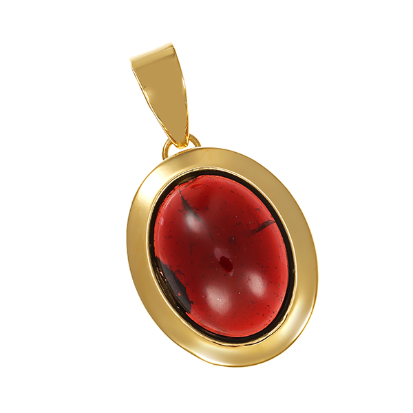 Anhänger, 18K, Gelbgold, Granat 