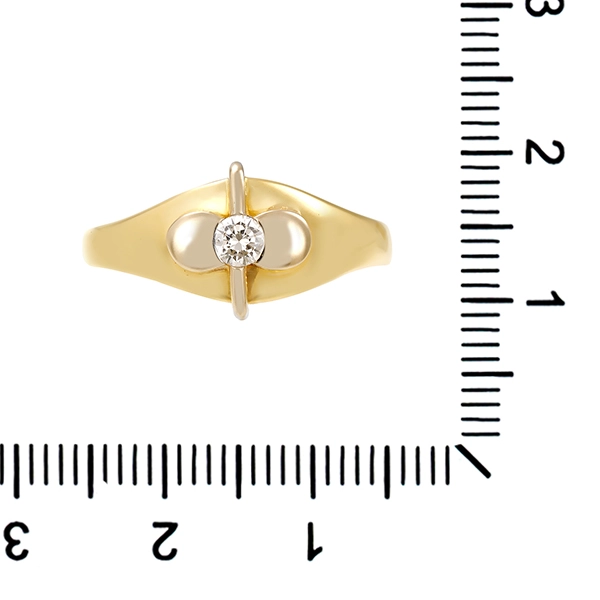 Diamantring, 18K, Gelb-/Weißgold, Brillant 0,15 ct