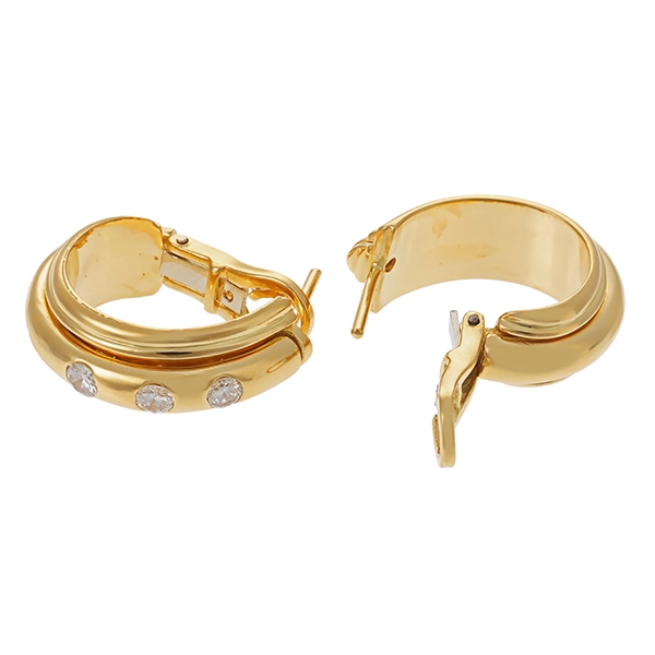 Clip-Stecker, 18K, Gelb-/Weißgold, Brillanten 0,60 ct