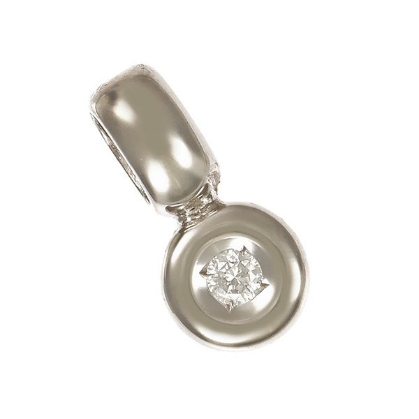 Anhänger, 14K, Weißgold, Brillant 