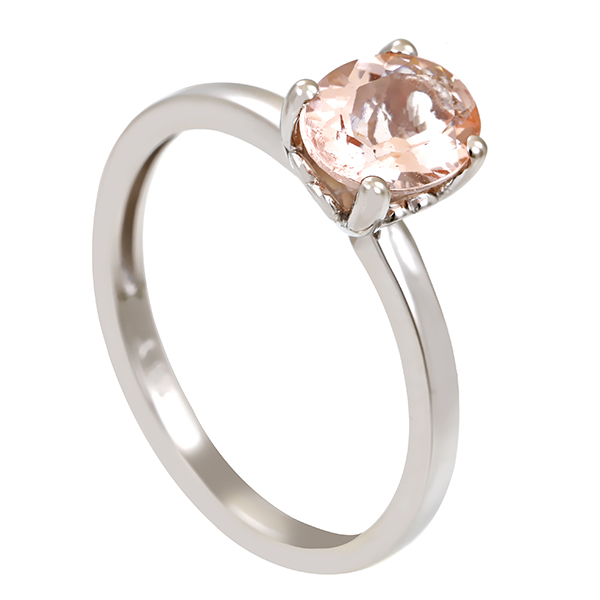 Ring, 14K, Weißgold, Morganit