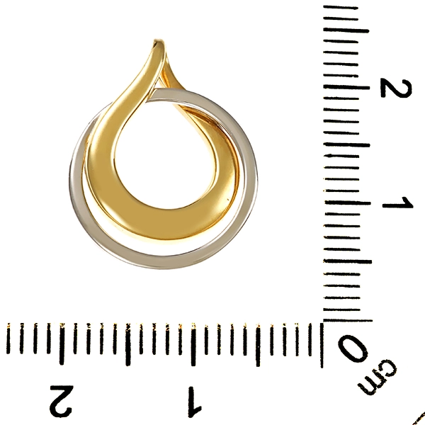 Anhänger, 14K, Gelb-/Weißgold