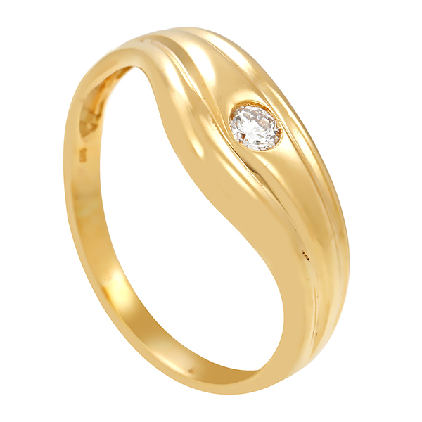 Diamantring, 14K, Gelbgold, Brillant 0,11 ct