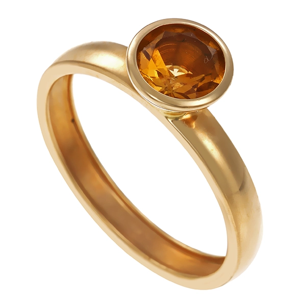 Ring, 14K, Gelbgold, Citrin