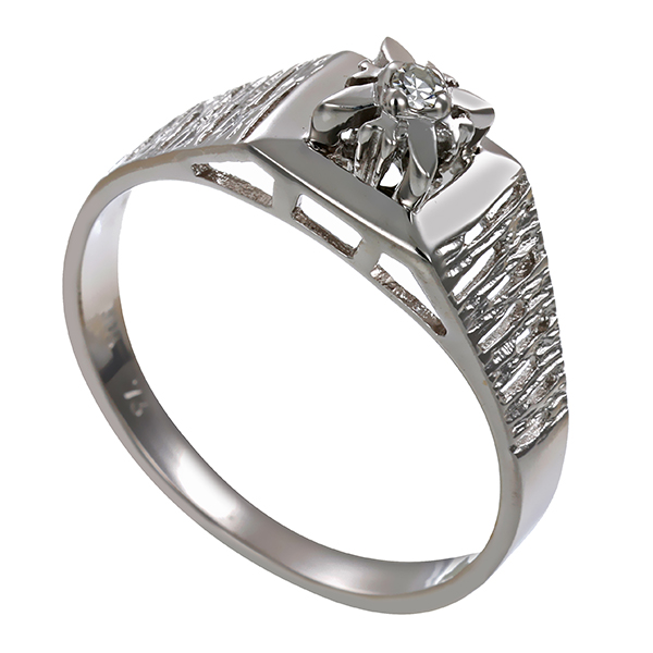 Diamantring, 14K, Weißgold, Diamant