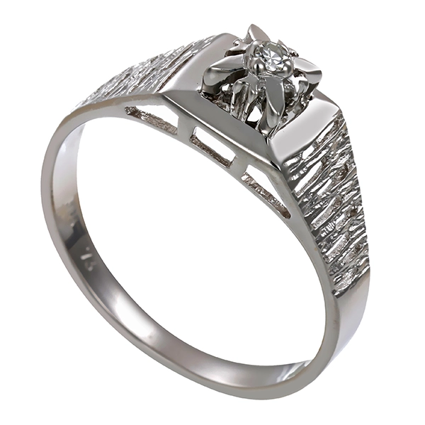 Diamantring, 14K, Weißgold, Diamant