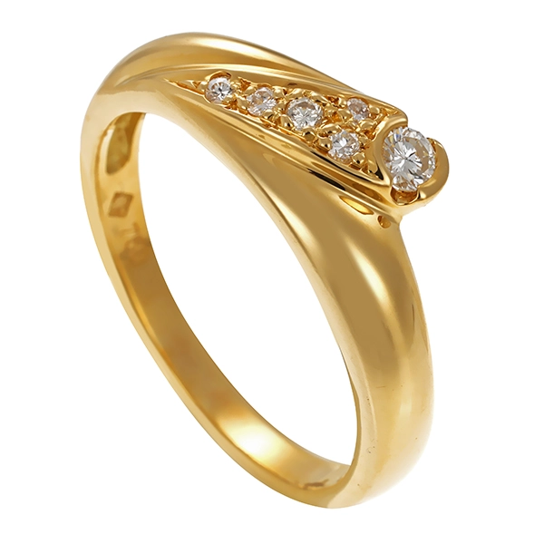 Ring, 18K, Gelbgold, Brillanten, 0,18ct