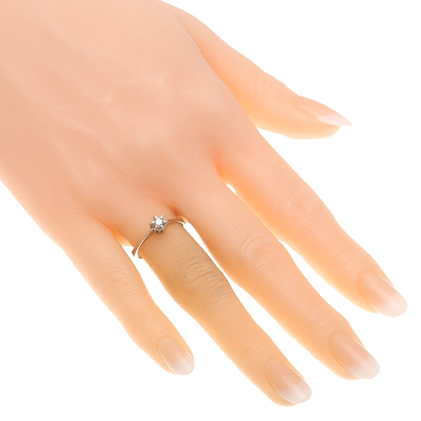 Diamantring, 14K, Weißgold, Brillant 0,10 ct