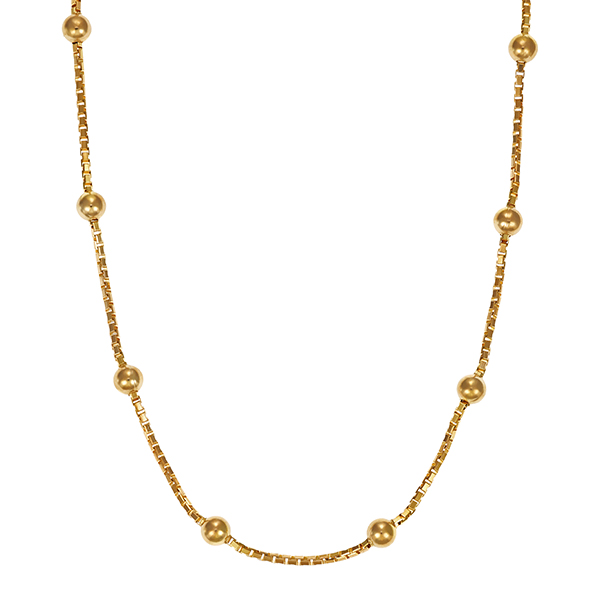 Collierkette, 8K, Gelbgold, Kugeln
