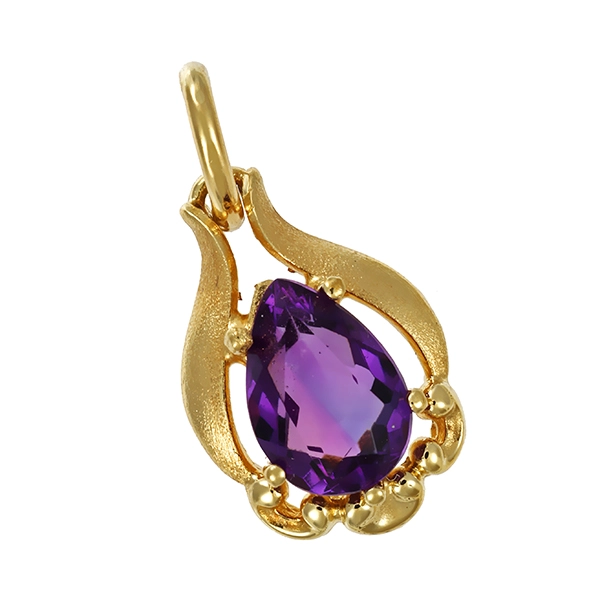 Anhänger, 14K, Gelbgold, Amethyst