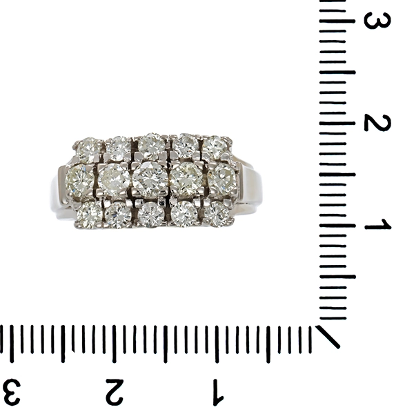 Ring, 14K, Weißgold, Brillanten