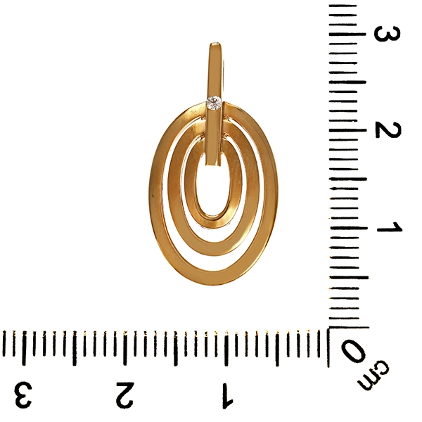 Anhänger, 9K, Gelbgold, Zirkonia