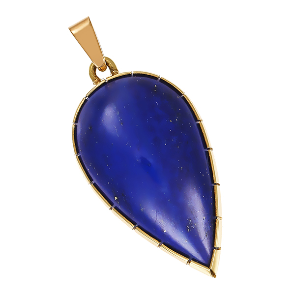 Anhänger, 14K, Gelbgold, Lapis, Handarbeit