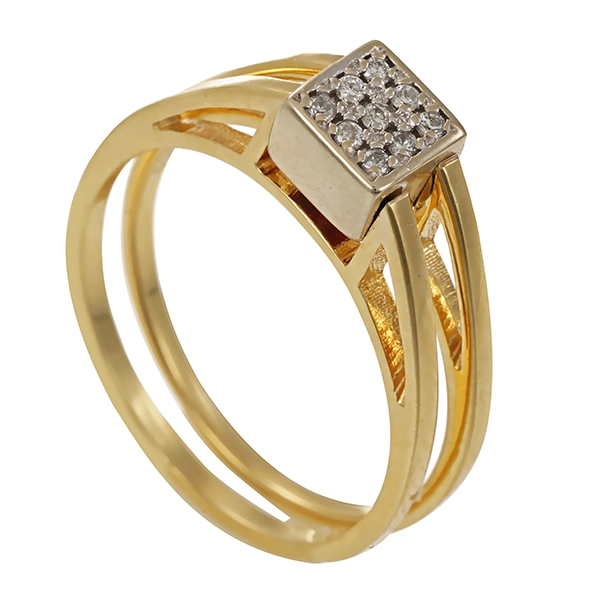 Ring, 14K, Gelb-/Weißgold, Brillanten, Rubine