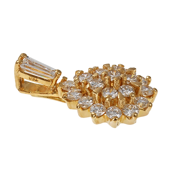 Anhänger, 18K, Gelbgold, Diamant, Brillanten