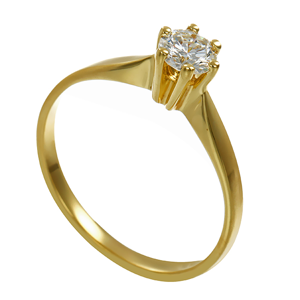 Brillantring, 14K, Gelbgold, 0,30ct